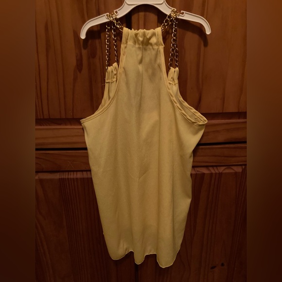 Analogy Gold chain tank top blouse          Size Small Yellow - Picture 2 of 3